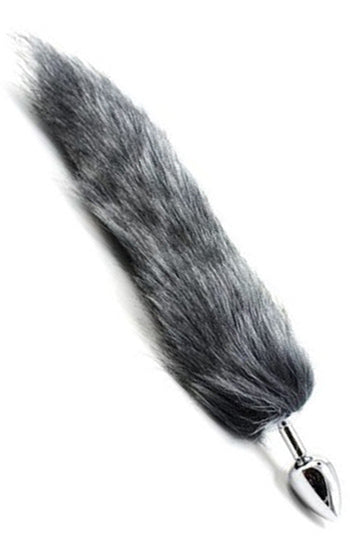 Fox Tail Plug Silver Grey