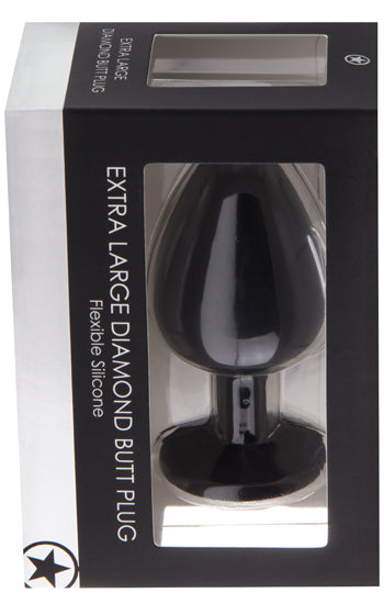 Extra Large Diamond Butt Plug Black