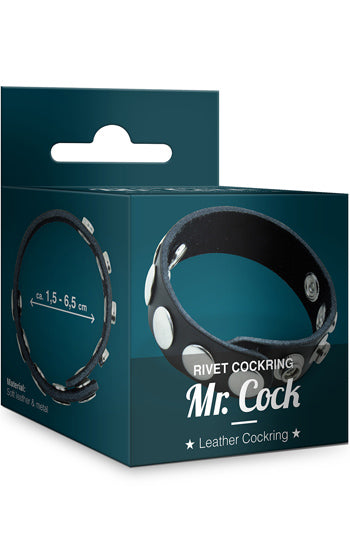 Mr Cock Läderring med Nitar
